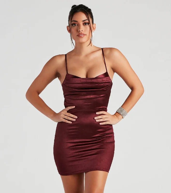 Shimmer Into Style Satin Short Dress