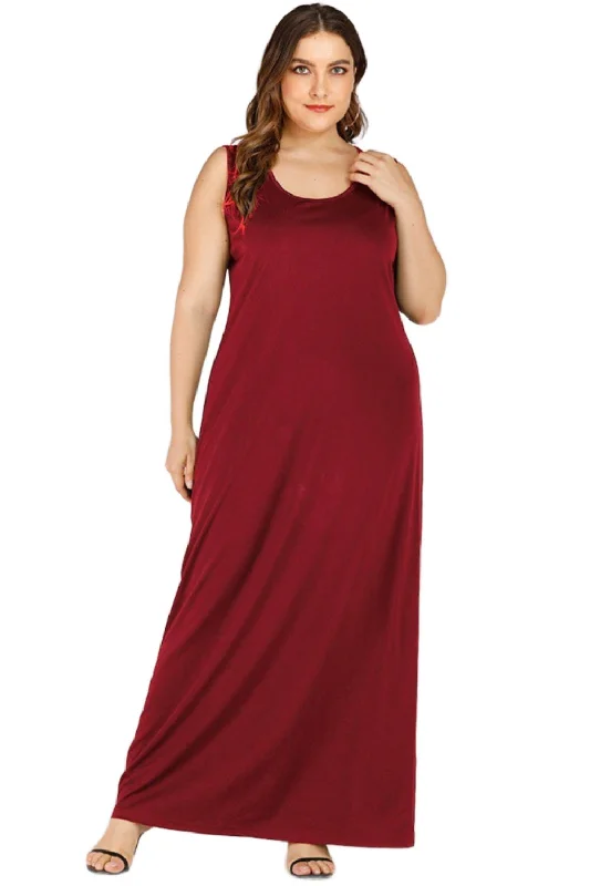 Plus Size Scoop Neck Maxi Tank Dress