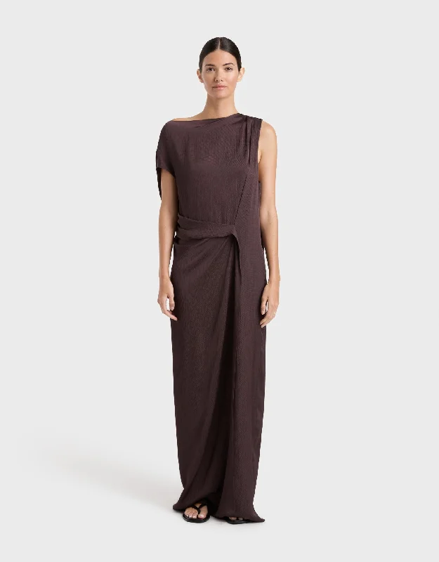 Ardea Draped Dress Mocha