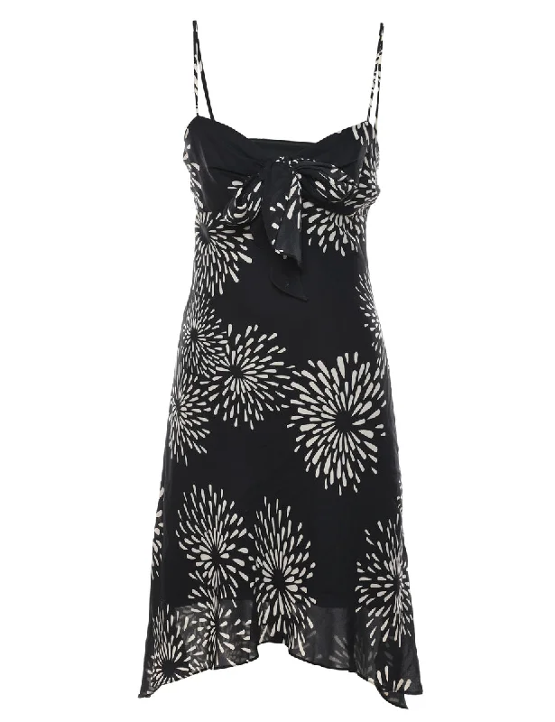 Floral Print Strappy Y2K Dress - XS