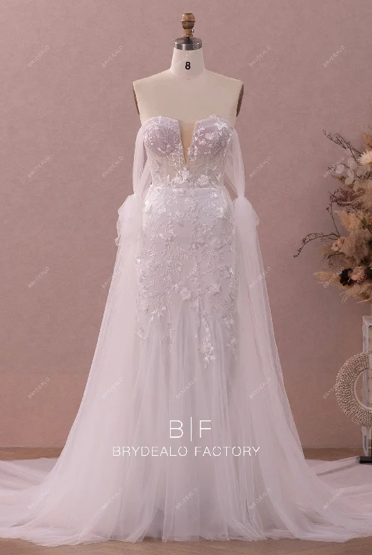 Illusion Lace Trumpet Wedding Dress