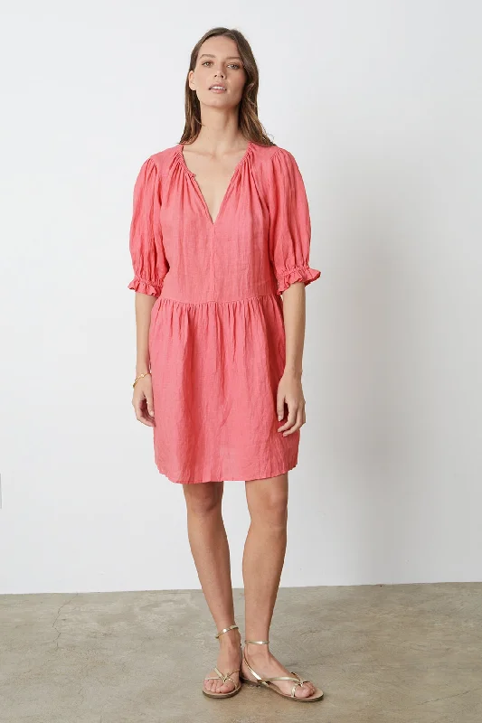 KAILANI LINEN PUFF SLEEVE DRESS