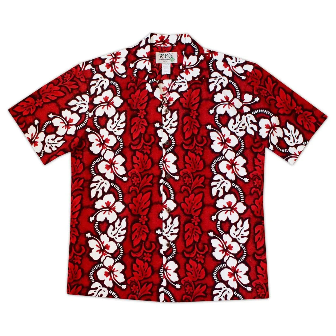 Lava Flow Red Hawaiian Cotton Shirt