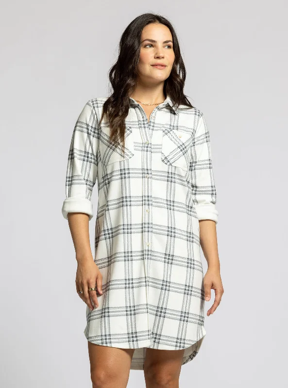 IVORY CHARCOAL PLAID