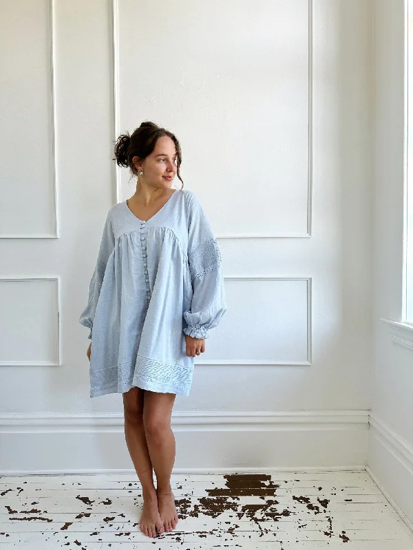 Linen Blend Pintuck Dress