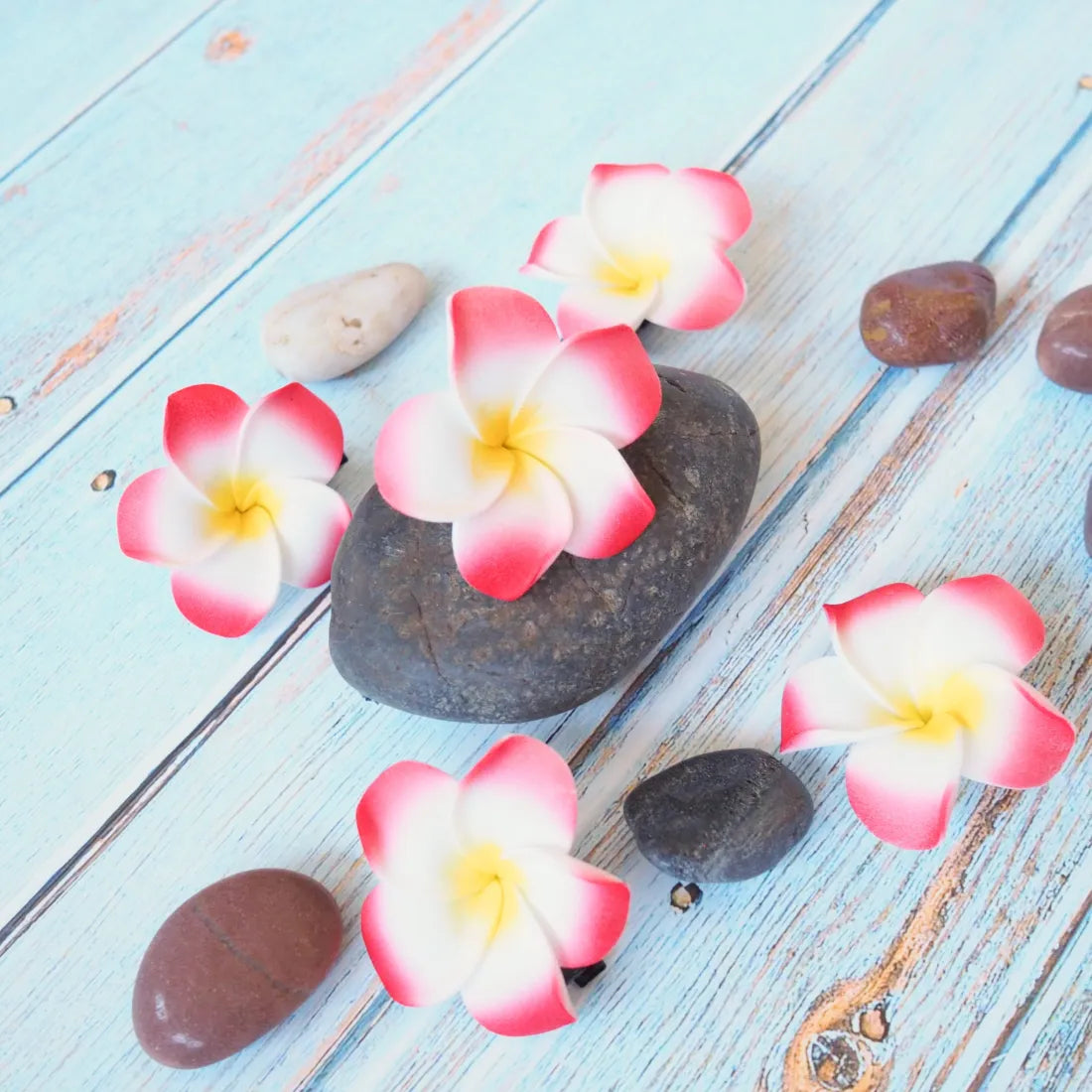 Mini Red Lucky Plumeria Flower Hair Clip