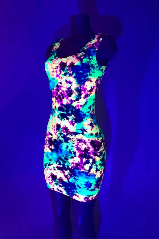 Neon Glow Acid Splash Tank Dress