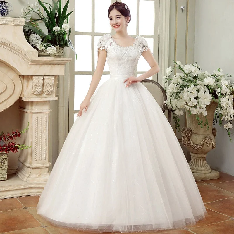 Large Size Wedding Dress Ball Gowns Bride Embroidery Wedding Dresses