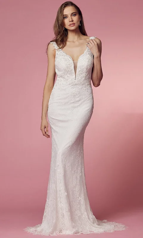 Nox Anabel Bridal - JS923 Sleeveless Lace Sheath Bridal Gown