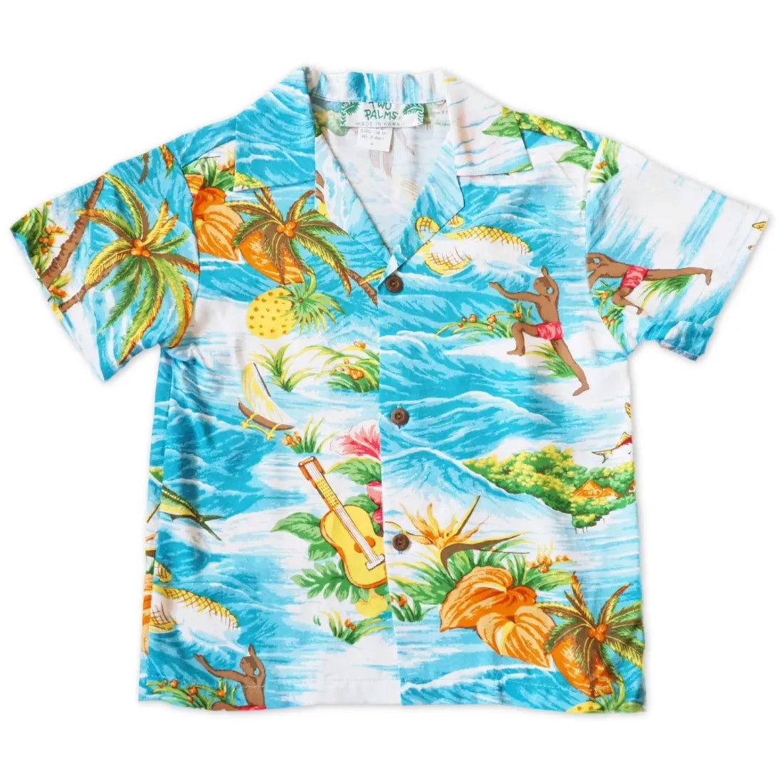 Ocean Life Light Blue Hawaiian Boy Shirt