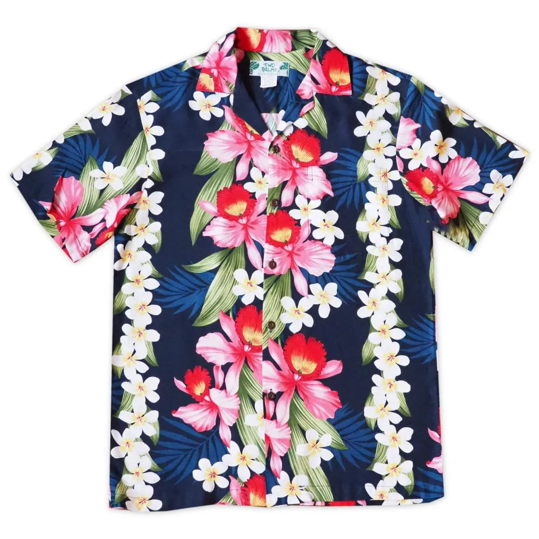 Orchid Play Blue Hawaiian Rayon Shirt