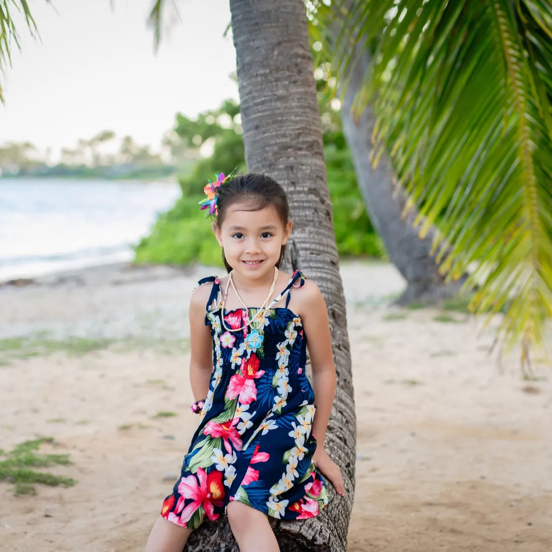 Orchid Play Blue Sunkiss Hawaiian Girl Dress