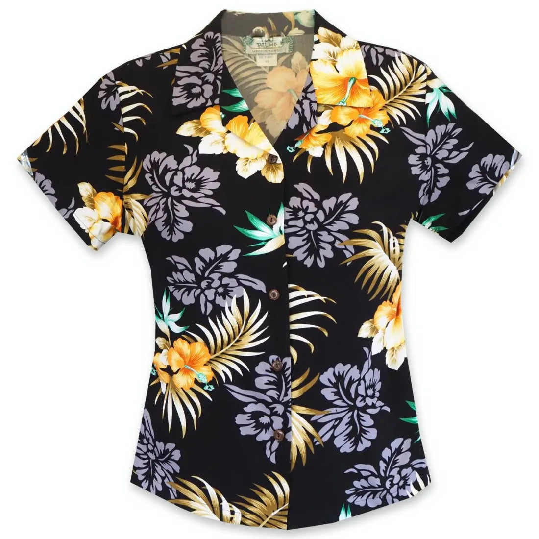 Passion Black Lady's Hawaiian Rayon Blouse