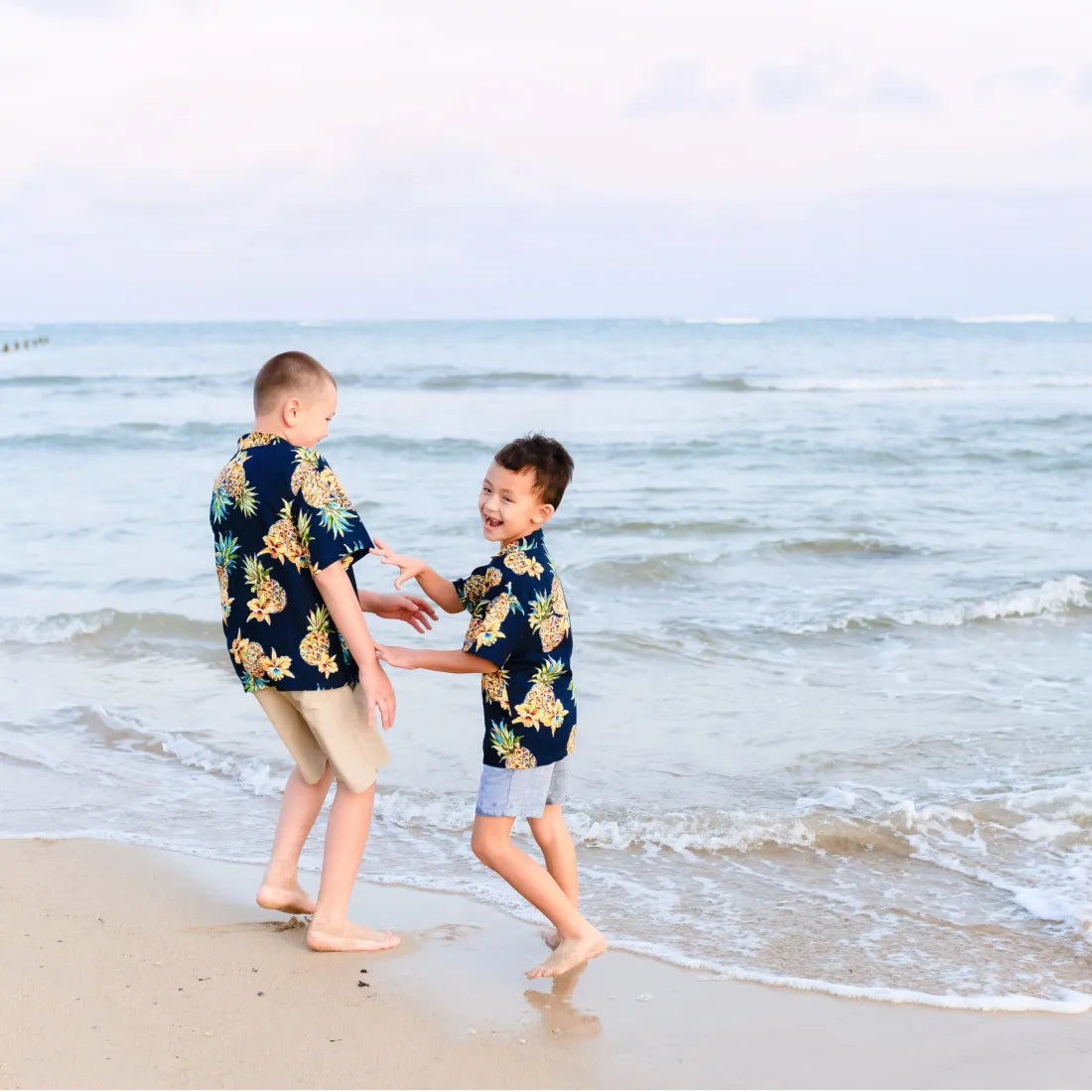 Pineapple Blue Hawaiian Boy Shirt