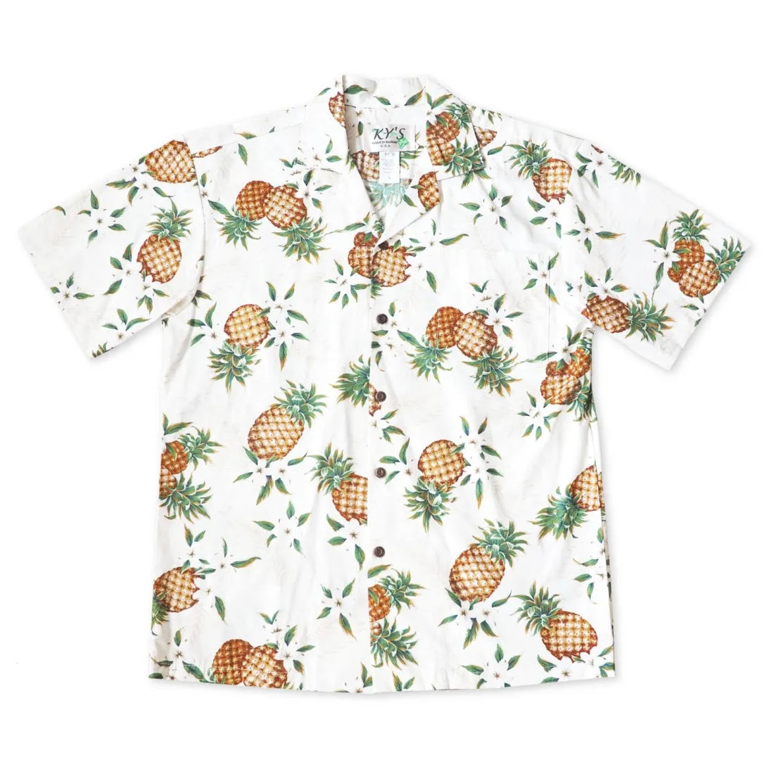 Pineapple Jam White Hawaiian Cotton Shirt