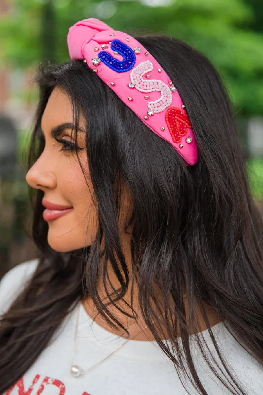 Pink USA Headband FINAL SALE