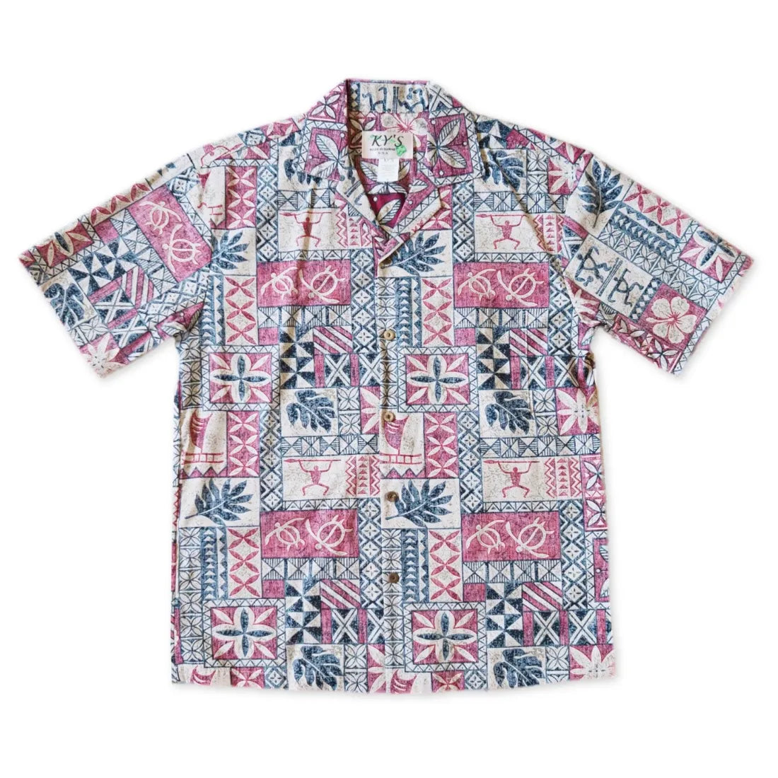 Puako Petroglyphs Red Hawaiian REVERSE Shirt