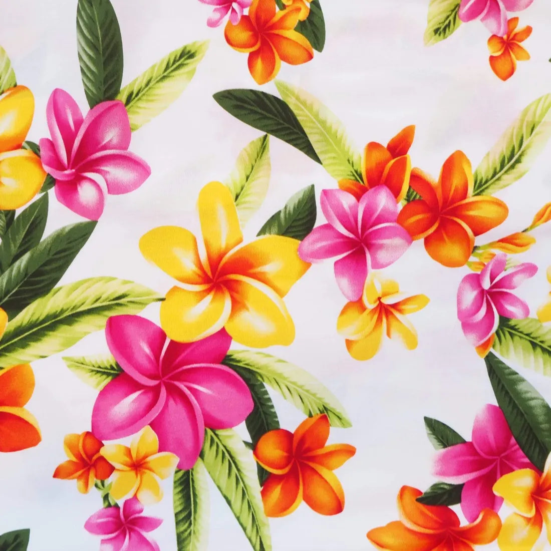 Rain White Hawaiian Rayon Fabric