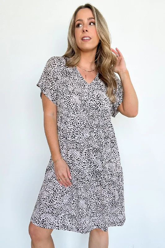 Rakita V-Neck Animal Print Tiered Dress - FINAL SALE