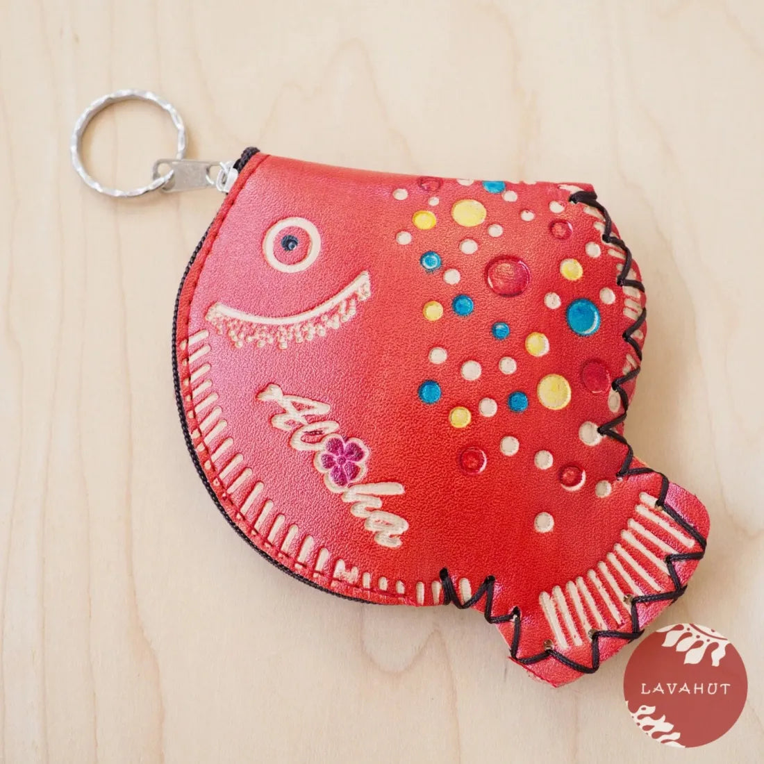 Red Happy Fish Coin Purse + Keychain