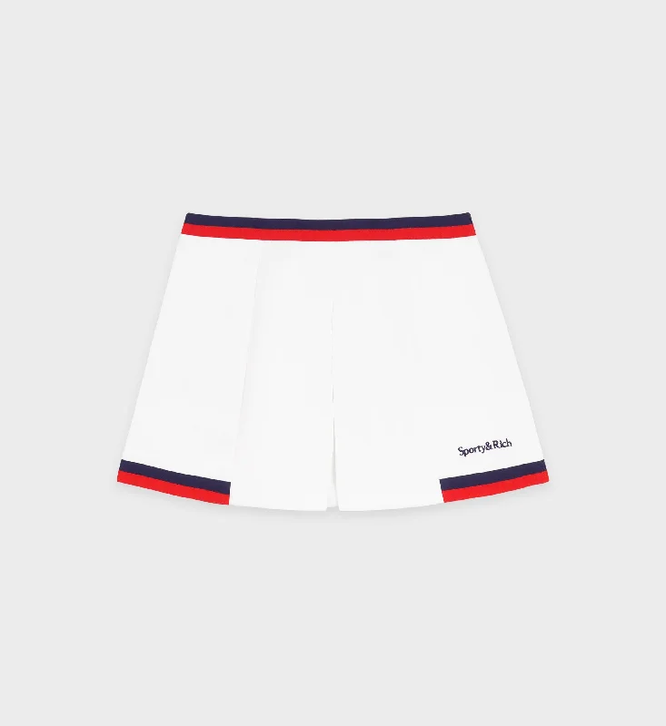 Serif Logo Mila Skirt - White/Navy/Red