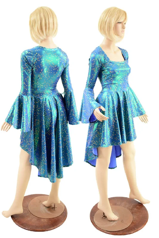 Stardust Holographic Hi Lo Skater Dress