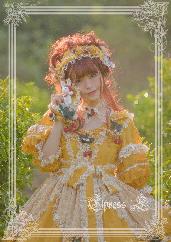 Elpress L~Sweet Charlie~Strawberry Country Lolita Pastoral OP