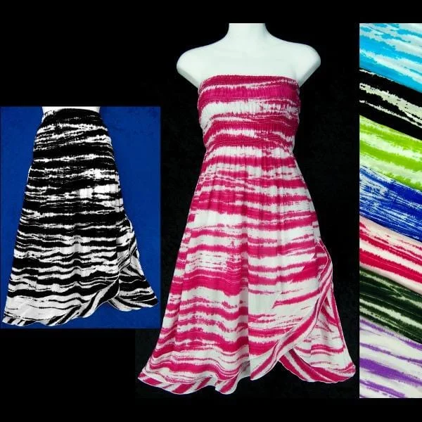 Streaky Tie-Dye Convertible Dress/Skirt