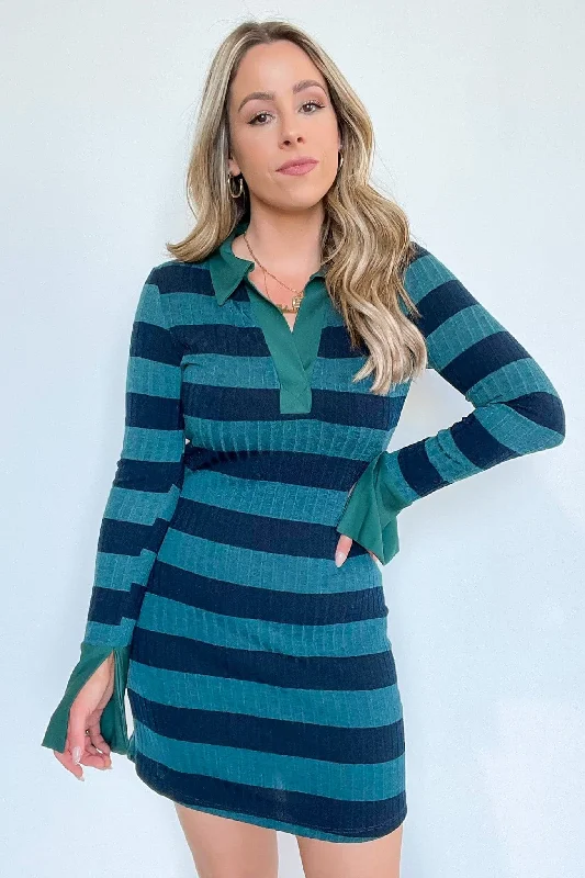 Stripe Your Interest Collared Dress - FINAL SALE