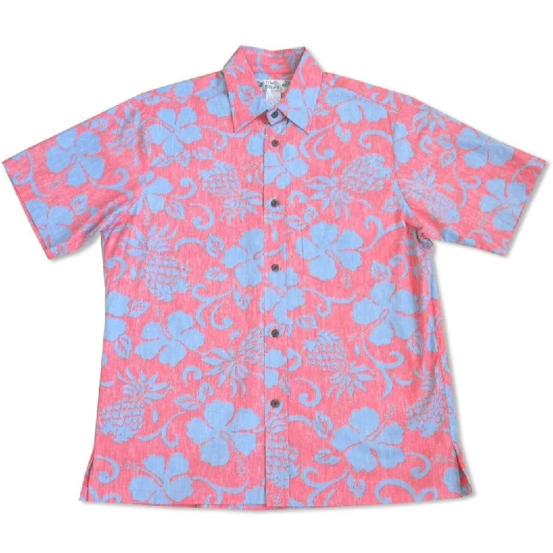 Royal Pineapple Red Hawaiian REVERSE Shirt