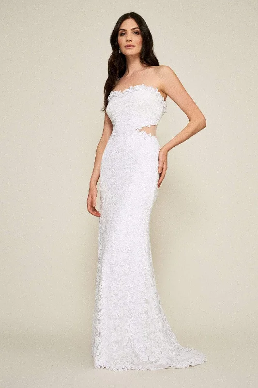 Tadashi Shoji - BCR18861LBR Semi-Sweetheart Lace Bridal Gown