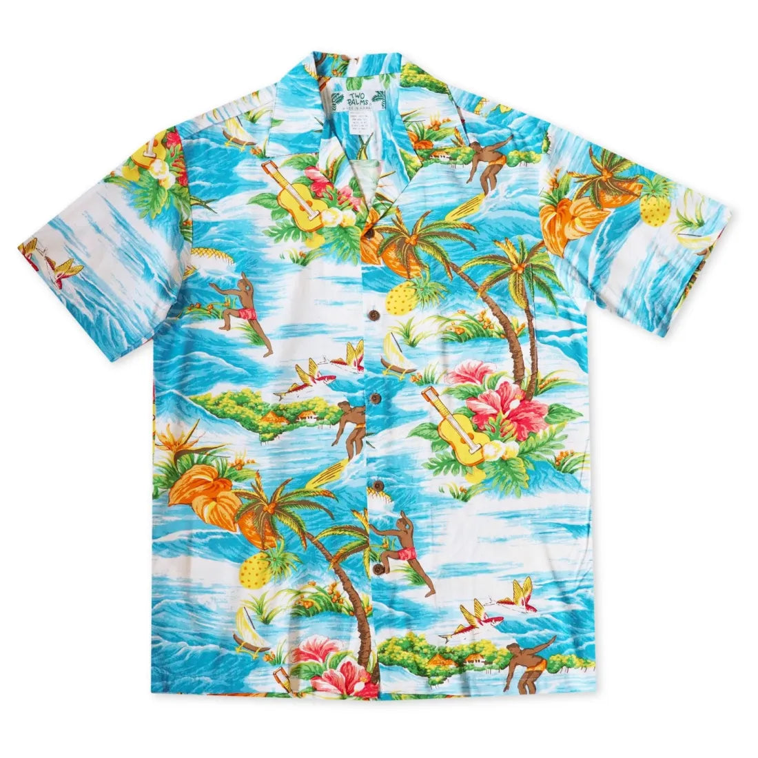 Ocean Life Light Blue Hawaiian Rayon Shirt