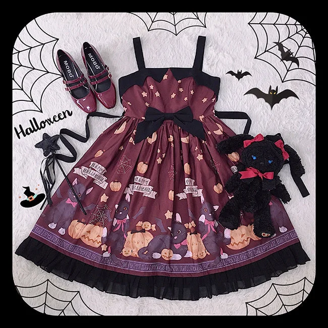 (Buyforme)Cheese Cocoa~Vampire Cat Normal Waist Lolita Halloween JSK