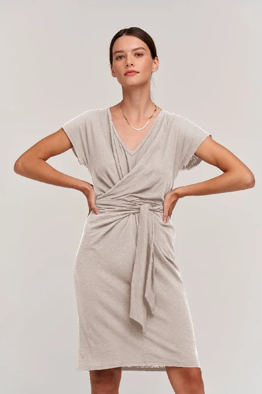 VERONICA COTTON SLUB WRAP DRESS