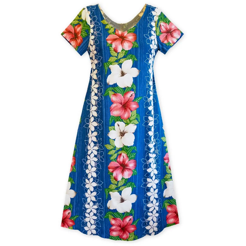 Vintage Aloha Blue Nalani Hawaiian Dress