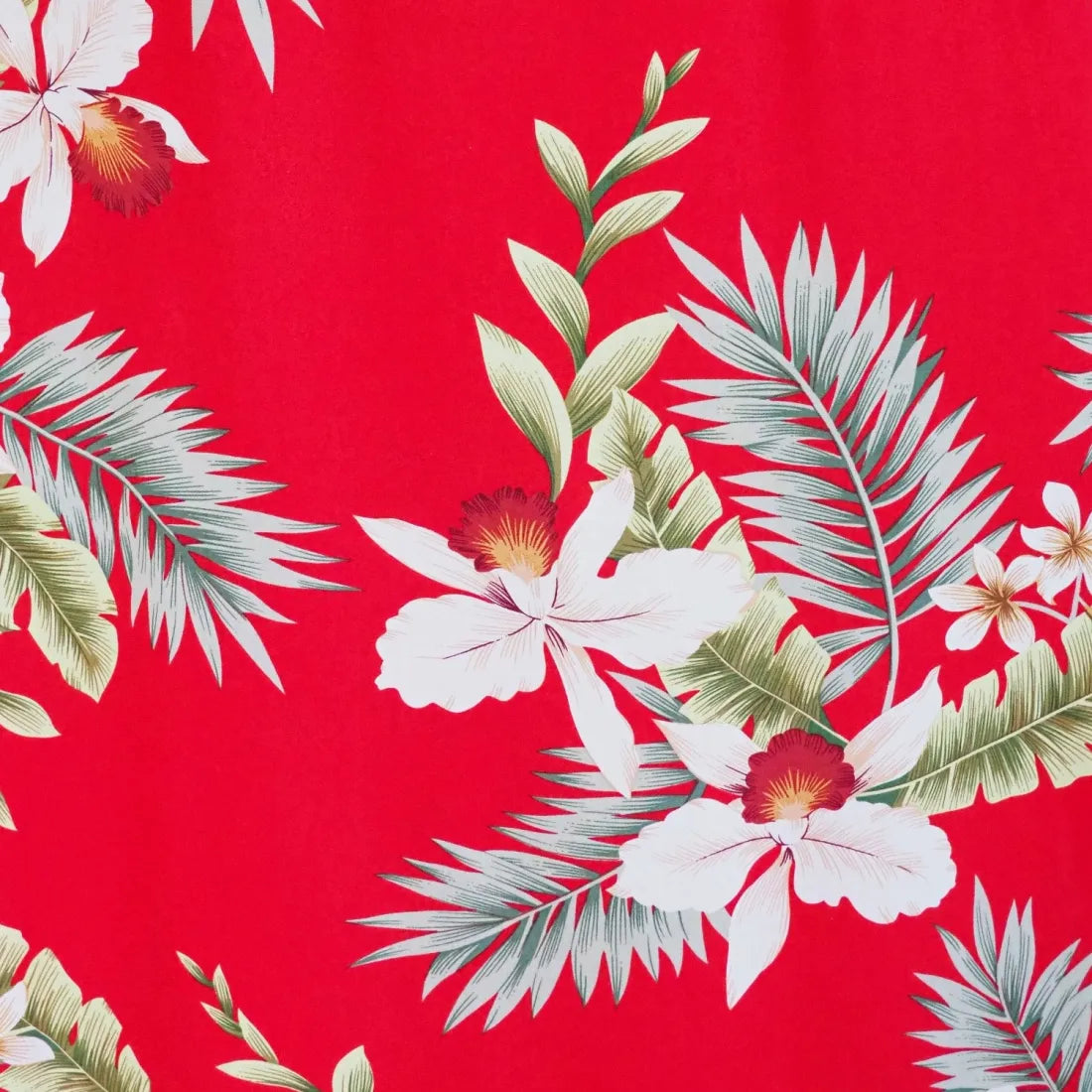 Volcanic Red Hawaiian Rayon Fabric by the Yard