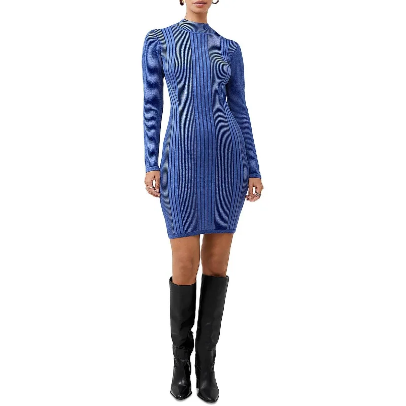 Womens Mini Mock Neck Bodycon Dress