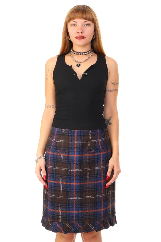 Vintage Y2K Cabi Plaid Midi Skirt - M